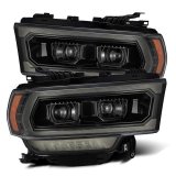 AlphaRex 19-21 Ram 2500 LUXX LED Proj Headlights Plank Style Alpha Blk w/Activ Light/Seq Signal/DRL thumbnail 1