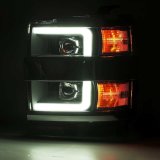 AlphaRex 15-19 Chevy 2500HD PRO-Series Proj Headlights Plank Jet Blk w/Activ Light/Seq Signal/DRL thumbnail 5
