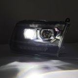 AlphaRex 09-18 Ram 2500 LUXX LED Proj Headlight Plank Style Alpha Blk w/Activ Light/Seq Signal/DRL thumbnail 4