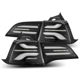 AlphaRex 17-22 Tesla Model 3 PRO-Series LED Tail Lights Jet Black w/Seq Sig thumbnail 2