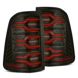 AlphaRex 19-21 Dodge Ram 1500 Luxx-Series LED Tail Lights Black/Red w/Activ Light/Seq Signal thumbnail 1