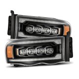 AlphaRex 02-05 Dodge Ram 1500 NOVA LED Proj Headlights Plank Style Blk w/Activ Light/Seq Signal thumbnail 1
