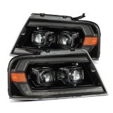 AlphaRex 04-08 Ford F150 PRO-Series Projector Headlights Chrome w/ Sequential Signal and DRL thumbnail 1