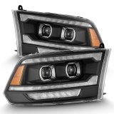 AlphaRex 09-18 Ram 1500/2500 PRO-Series Proj Headlights Black w/Sequential Signal and Top/Middle DRL thumbnail 1