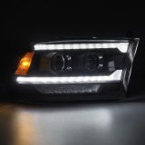 AlphaRex 09-18 Ram 1500/2500 PRO-Series Proj Headlights Black w/Sequential Signal and Top/Middle DRL thumbnail 4