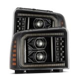 AlphaRex 05-07 Ford F250-550 PRO-Series Projector Headlights Alpha-Black thumbnail 1
