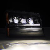 AlphaRex 03-06 Chevy Silverado 1500/2500HD/3500HD/Avalanche Alpha-Black NOVA LED Proj Headlights thumbnail 3