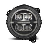 AlphaRex 18-23 Jeep Wrangler JL/Gladiator JT LED Proj Headlights Black w/ Activ Light/Seq Signal/DRL thumbnail 1