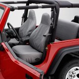 Covercraft 19-24 Dodge Ram Polycotton SeatSaver Custom Front Row Seat Covers - Grey thumbnail 4
