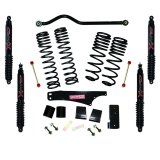 Skyjacker 2007-2018 Jeep Wrangler JK 4 Door 4WD Long Travel 3.5in-4in Lift Kit w/Black Max Shocks thumbnail 2