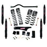 Skyjacker 2007-2018 Jeep Wrangler JK 4 Door 4WD Long Travel 3.5in-4in Lift Kit w/Black Max Shocks thumbnail 3
