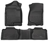 Husky Liners 07-12 Chevy Silverado/GMC Sierra Extended Cab WeatherBeater Combo Black Floor Liners thumbnail 1