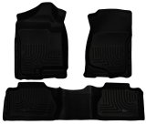 Husky Liners 07-12 Chevy Silverado/GMC Sierra Extended Cab WeatherBeater Combo Black Floor Liners thumbnail 2