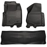 Husky Liners 11-12 Ford SD Crew Cab WeatherBeater Combo Black Floor Liners (w/o Manual Trans Case) thumbnail 1