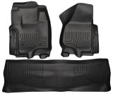 Husky Liners 2012.5 Ford SD Crew Cab WeatherBeater Combo Black Floor Liners (w/o Manual Trans Case) thumbnail 2