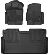 Husky Liners 15-23 Ford F-150 SuperCrew Cab X-Act Contour Front & 2nd Row Seat Floor Liners - Black thumbnail 1
