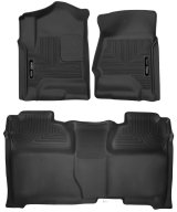 Husky Liners 14-18 Chevrolet Silverado Crew Cab X-Act Contour Front & Second Seat Floor Liners thumbnail 1
