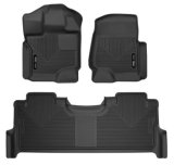 Husky X-act Contour Floor Liners for 2017-2026 F-250 SUPER DUTY, F-350 F-450 DUTY - 53388 Mats, Liners, Front/Second Seat, Rubberized, Thermoplastic, Black, Ford, Set of 3 thumbnail 5