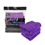 Chemical Guys Ultra Edgeless Microfiber Towel - 16in x 16in - Purple - 3 Pack thumbnail 1