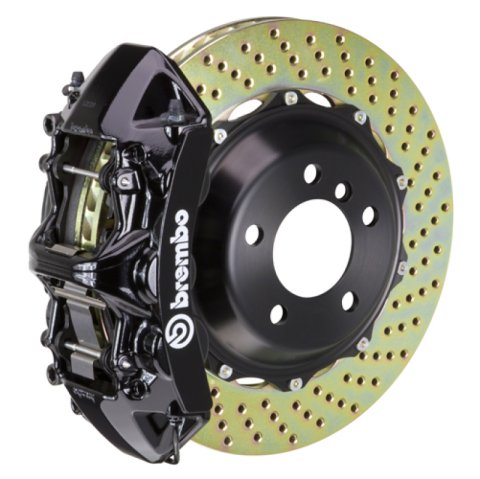 Brembo 12-20 GS350/GS350 F-Sport Exc AWD Fr GT BBK 6Pis Cast 380x32 2pc Rotor Drilled-Black