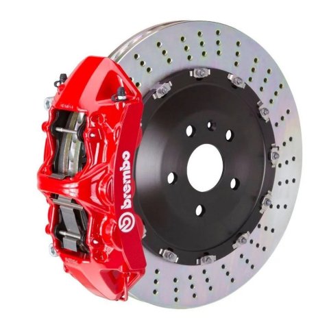 Brembo 12-15 ML350 Front GT BBK 6 Piston Cast 405x34 2pc Rotor Drilled-Red thumbnail 2