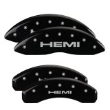 MGP 4 Caliper Covers Engraved Front & Rear 11-18 Jeep Grand Cherokee Black Finish Silver Hemi Logo thumbnail 1