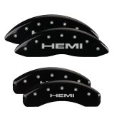 MGP 4 Caliper Covers Engraved Front & Rear 11-18 Jeep Grand Cherokee Black Finish Silver Hemi Logo thumbnail 4