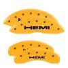 MGP 4 Caliper Covers Engraved Front & Rear 11-18 Jeep Grand Cherokee Yellow Finish Black Hemi Logo thumbnail 5