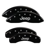 MGP 4 Caliper Covers Engraved Front & Rear 11-18 Jeep Grand Cherokee Black Finish Silver Jeep Logo thumbnail 2