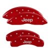 MGP 4 Caliper Covers Engraved Front & Rear 11-18 Jeep Grand Cherokee Red Finish Silver Jeep Logo thumbnail 3