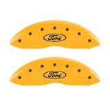 MGP 2 Caliper Covers Engraved Front Oval Logo/Ford Yellow Finish Blk Char 1998 Ford E-150 thumbnail 3