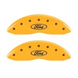 MGP 2 Caliper Covers Engraved Front Oval Logo/Ford Yellow Finish Blk Char 1998 Ford E-150 thumbnail 4