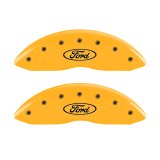 MGP 2 Caliper Covers Engraved Front Oval Logo/Ford Yellow Finish Blk Char 1998 Ford E-150 thumbnail 5