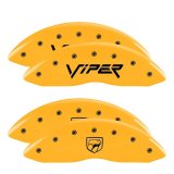 MGP 4 Caliper Covers Engraved Front Viper Rear Snake Yellow Finish Black Char 2002 Dodge Viper thumbnail 3