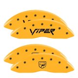 MGP 4 Caliper Covers Engraved Front Viper Rear Snake Yellow Finish Black Char 2002 Dodge Viper thumbnail 8