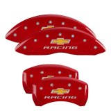 MGP 4 Caliper Covers Engraved Front & Rear Chevy Racing Red Finish Silver Char 2019 Chevrolet Malibu thumbnail 6