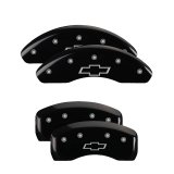 MGP 4 Caliper Covers Engraved Front & Rear Bowtie Black Finish Silver Char 2019 Chevrolet Bolt EV thumbnail 3