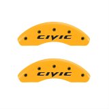 MGP 4 Caliper Covers Engraved Front & Rear Civic Yellow Finish Black Char 2003 Honda Civic thumbnail 1