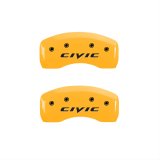 MGP 4 Caliper Covers Engraved Front & Rear Civic Yellow Finish Black Char 2003 Honda Civic thumbnail 2