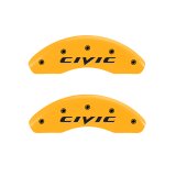 MGP 4 Caliper Covers Engraved Front & Rear MGP Yellow Finish Black Char 2017 Honda Civic thumbnail 3