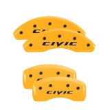 MGP 4 Caliper Covers Engraved Front & Rear MGP Yellow Finish Black Char 2017 Honda Civic thumbnail 5