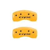 MGP 4 Caliper Covers Engraved Front & Rear MGP Yellow Finish Black Char 2017 Honda Civic thumbnail 7