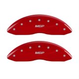 MGP 4 Caliper Covers Engraved Front & Rear MGP Red Finish Silver Characters 2015 BMW I8 thumbnail 1