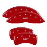 MGP 4 Caliper Covers Engraved Front & Rear MGP Red Finish Silver Characters 2015 BMW I8 thumbnail 3