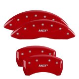 MGP 4 Caliper Covers Engraved Front & Rear MGP Red Finish Silver Characters 2015 BMW I8 thumbnail 5