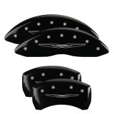 MGP 4 Caliper Covers Engraved F & R Chrysler Wing Black Finish Silver Char 2017 Chrysler Pacifica thumbnail 1
