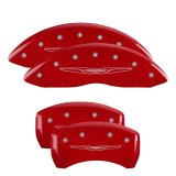 MGP 4 Caliper Covers Engraved Front & Rear Chrysler Wing Red Finish Silver Char 17 Chrysler Pacifica thumbnail 3