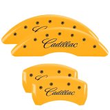 MGP 4 Caliper Covers Engraved F & R Cursive/Cadillac Yellow Finish Black Char 2017 Cadillac CT6 thumbnail 1