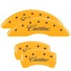 MGP 4 Caliper Covers Engraved F & R Cursive/Cadillac Yellow Finish Black Char 2017 Cadillac CT6 thumbnail 5