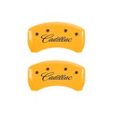 MGP 4 Caliper Covers Engraved F & R Cursive/Cadillac Yellow Finish Black Char 2017 Cadillac CT6 thumbnail 6